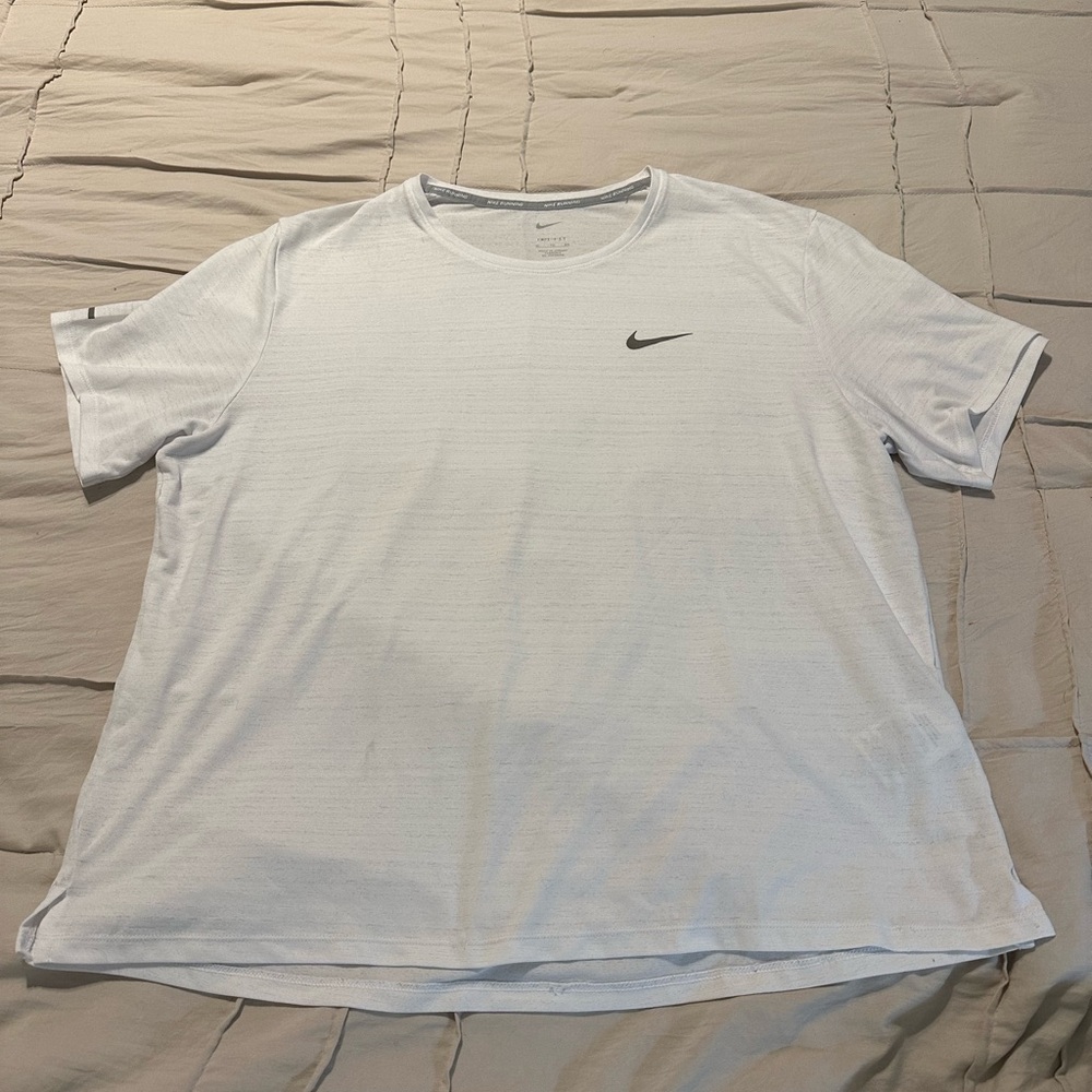 Nike White Short Sleeve Dri-FIT Tee with Swoosh